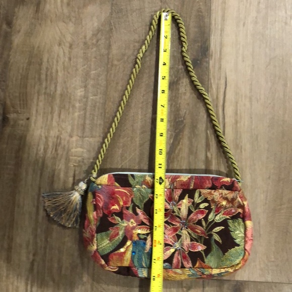 Vintage CREATED ENDEAVORS by BARBARA MILLER Fabric Beaded Shoulder Bag - Picture 9 of 11